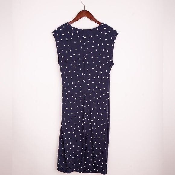 Banana Republic Sheath Dress Dark Blue & White Polka Dots Sze MP - Picture 5 of 13